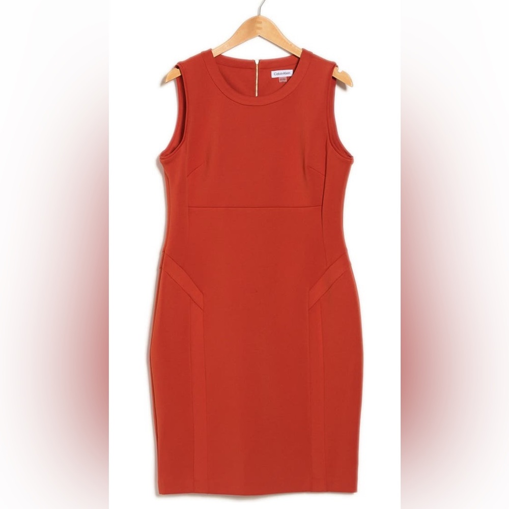 Calvin Klein scuba seam sheath dress NEW size 12